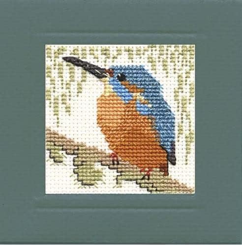 Textile Heritage Kingfisher Miniature Card Cross Stitch Kit