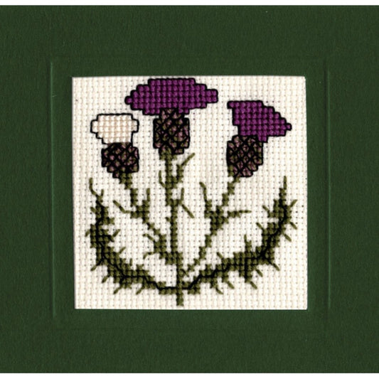 Textile Heritage Scottish Thistle Miniature Card Cross Stitch Kit