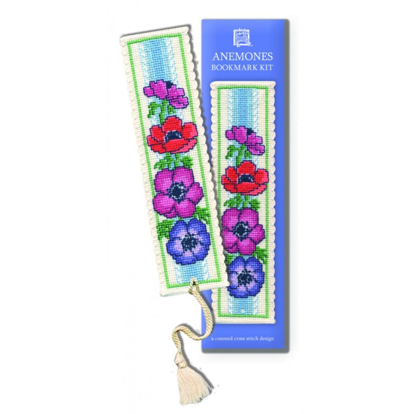 Anemones Bookmark Cross Stitch Kit