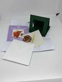 Textile Heritage Highland Cow Miniature Card Cross Stitch Kit