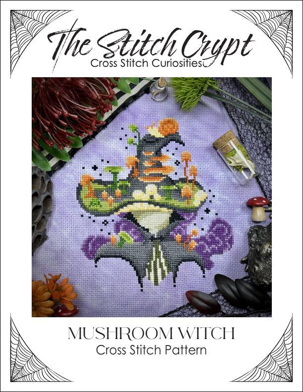 The Stitch Crypt Mushroom Witch Cross Stitch Pattern