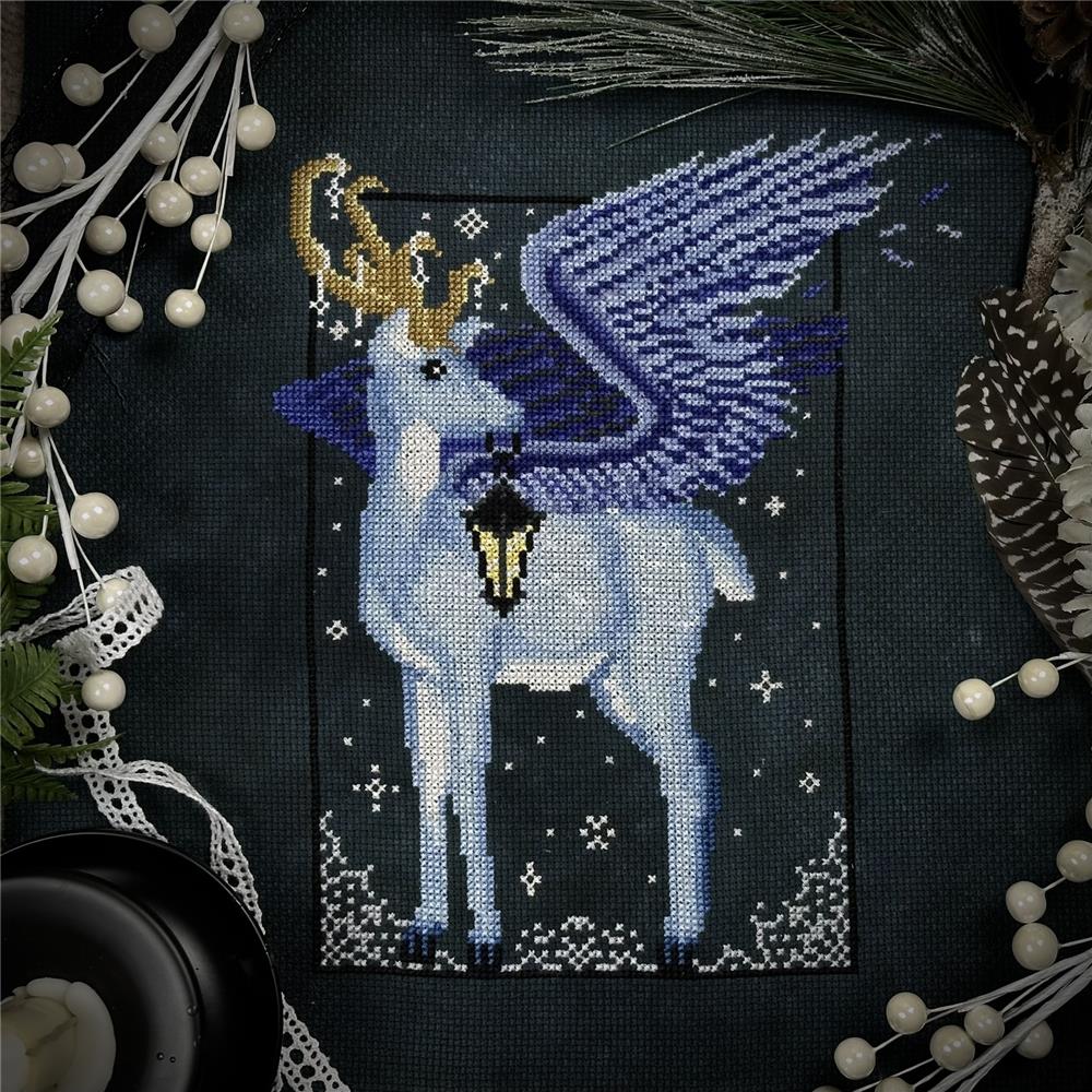 The Stitch Crypt Winter Peryton Cross Stitch Pattern