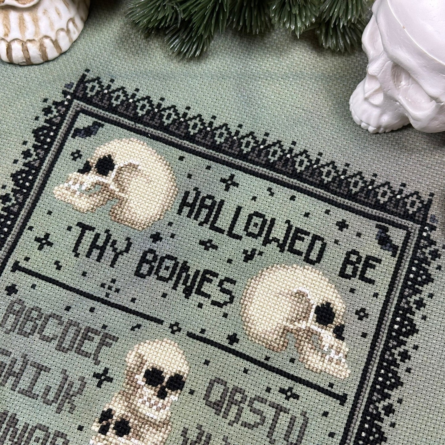 The Stitch Crypt Hallowed Be Sampler Cross Stitch Pattern