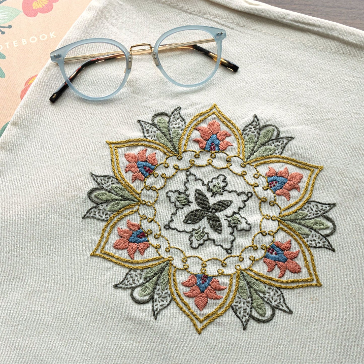 Avlea Folk Embroidery workbag--Thessaly Floral