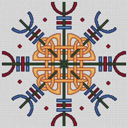 Artists Alley Aegishjalmr Viking Rune Cross Stitch Pattern