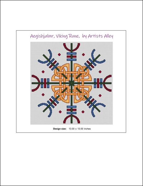 Artists Alley Aegishjalmr Viking Rune Cross Stitch Pattern