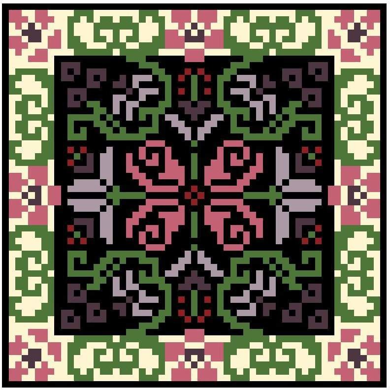 Landmark Tapestries & Charts Arts & Crafts Rose Pincushion Cross Stitch Pattern
