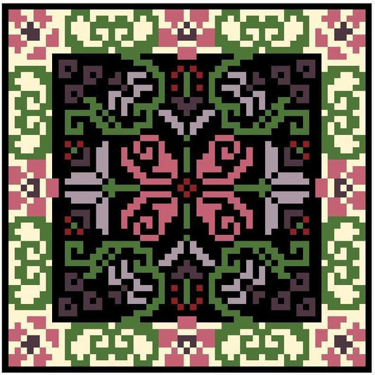 Landmark Tapestries & Charts Arts & Crafts Rose Pincushion Cross Stitch Pattern