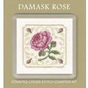 Textile Heritage Damask Rose Coaster Cross Stitch Kit