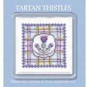 Textile Heritage Tartan Thistles Coaster Cross Stitch Kit