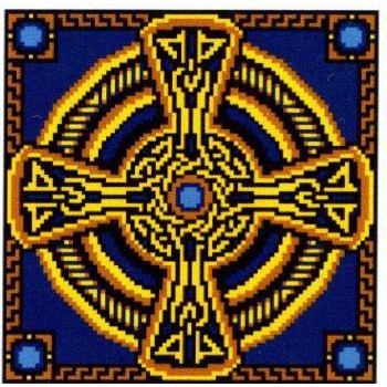 Landmark Tapestries & Charts - Sapphire Celtic Cross - Cross Stitch Pattern