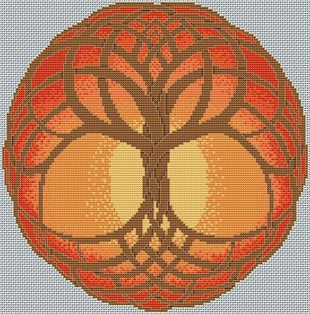 Artists Alley Celtic Tree of Life Autumn Cross Stitch Pattern