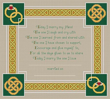 Artists Alley Celtic Wedding Memory Cross Stitch Pattern