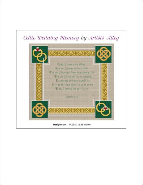 Artists Alley Celtic Wedding Memory Cross Stitch Pattern