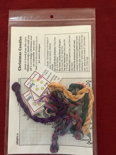 Dinky Dyes Happy Holidays Cross Stitch Pattern & Silk Floss Thread Pack