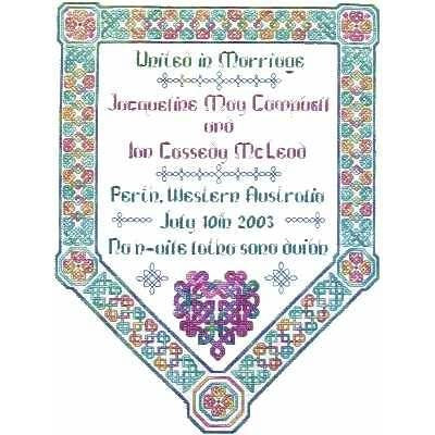 Dinky Dyes Celtic Wedding Sampler Cross Stitch Pattern