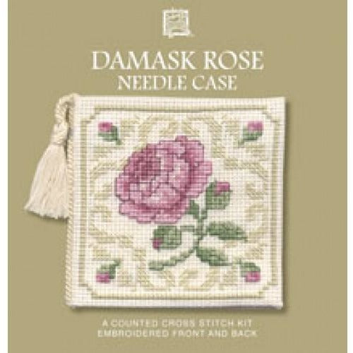 Textile Heritage Damask Rose Needle Case Cross Stitch Kit