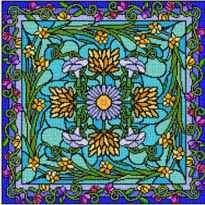 Teatime in the Garden Pillow Cross Stitch Pattern