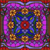 Landmark Tapestries & Charts Colored Glass Pillows - Deepening - Cross Stitch Pattern