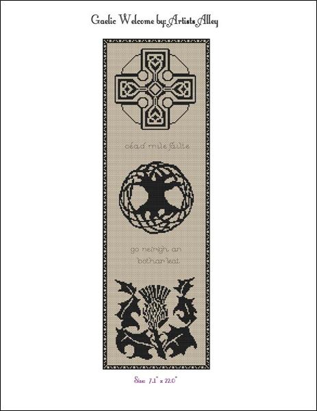 Artists Alley Gaelic Welcome Cross Stitch Pattern