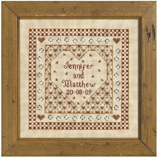 Historical Sampler Company Heart Wedding Sampler Cross Stitch Pattern