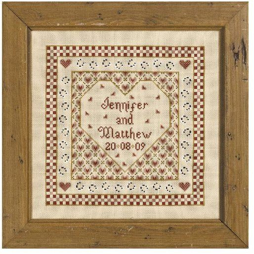 Historical Sampler Company Heart Wedding Sampler Cross Stitch Pattern 