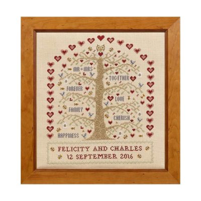 Heart & Tree Wedding Sampler Cross Stitch Pattern