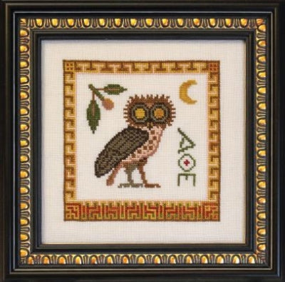 Ink Circles Athene Noctua (Athena's Owl) Cross Stitch Pattern