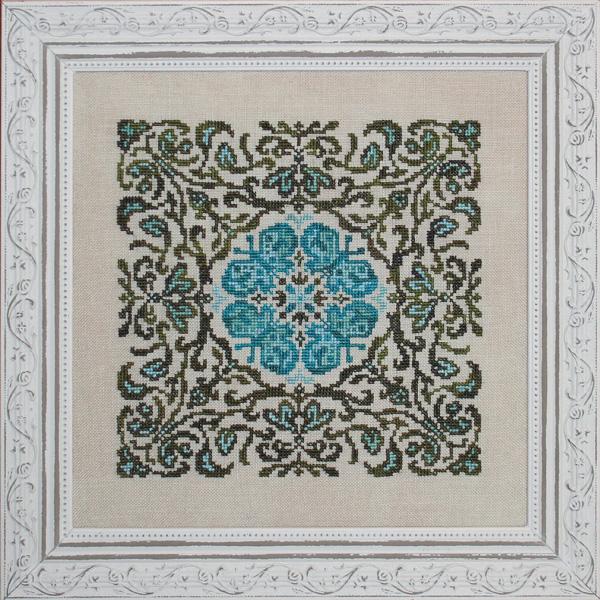 Ink Circles Blue Morpho Cross Stitch Pattern