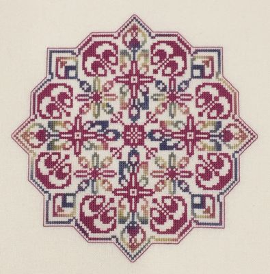 Dinky Dyes Windrose Mandela Cross Stitch Pattern & Silk Thread Pack