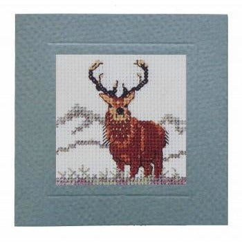 Textile Heritage Stag Miniature Card Cross Stitch Kit
