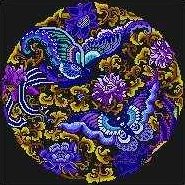 Landmark Tapestries & Charts Golden Blue Butterfly Cross Stitch Pattern