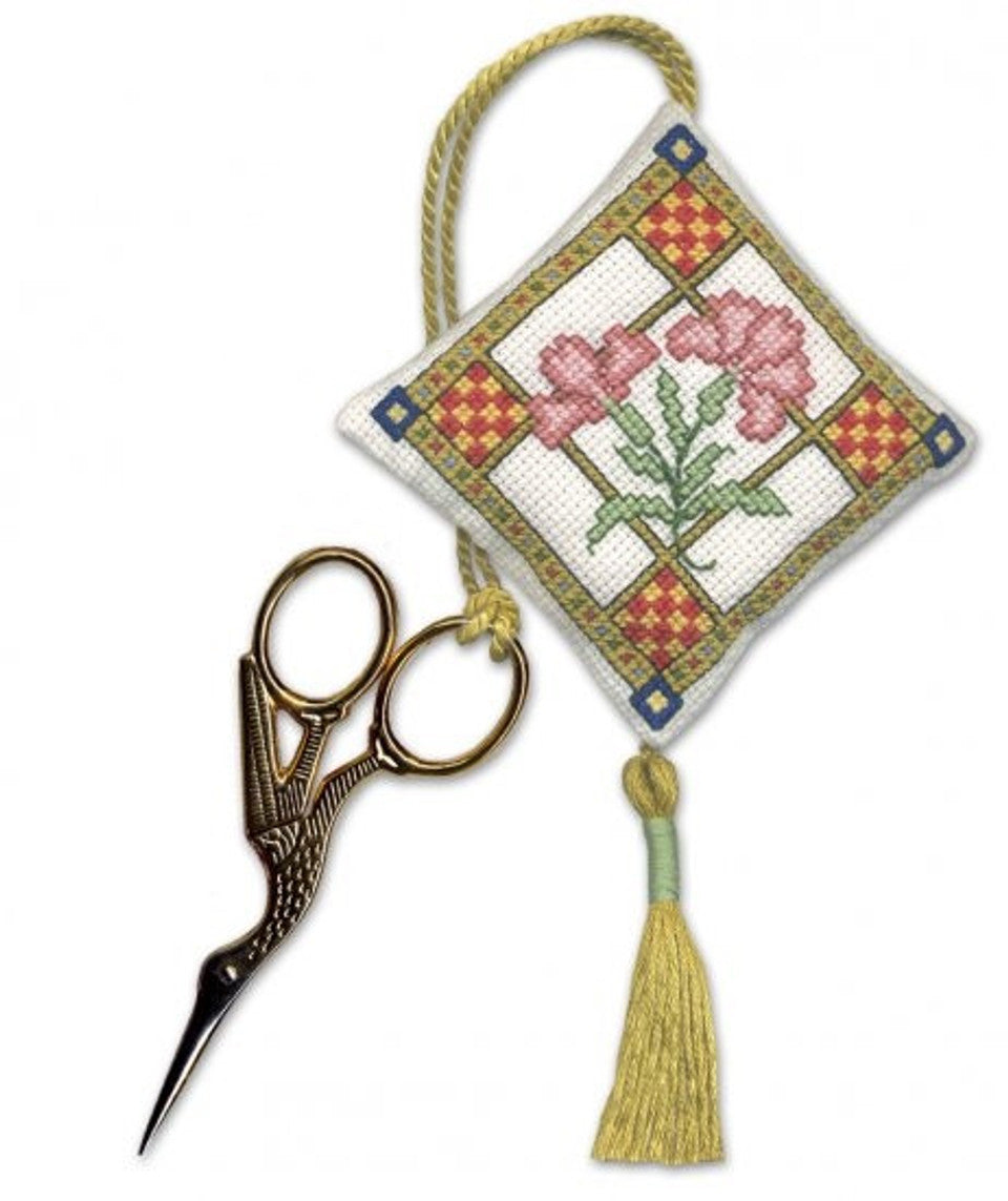 Textile Heritage Scissor Keep Cross Stitch Kit - Tudor Rose