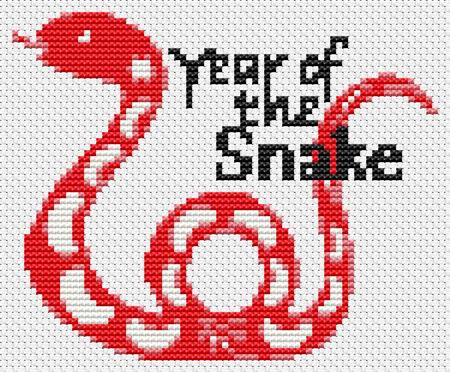 Chinese Zodiac Year of the Snake Cross Stitch Pattern
