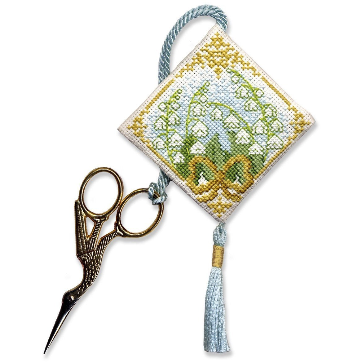 Textile Heritage Lily of the Valley Scissor Keep Cross Stitch Kit