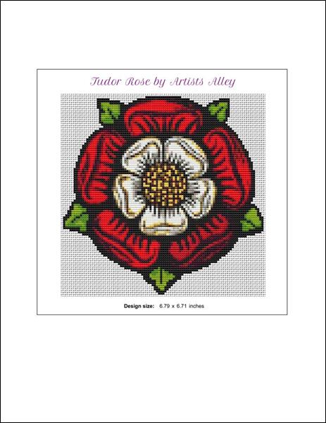Artists Alley Tudor Rose Cross Stitch Pattern