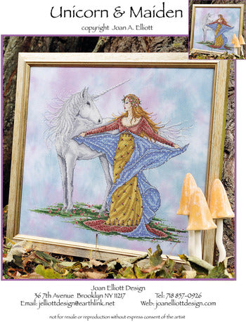 Joan Elliott Unicorn & Maiden Cross Stitch Pattern