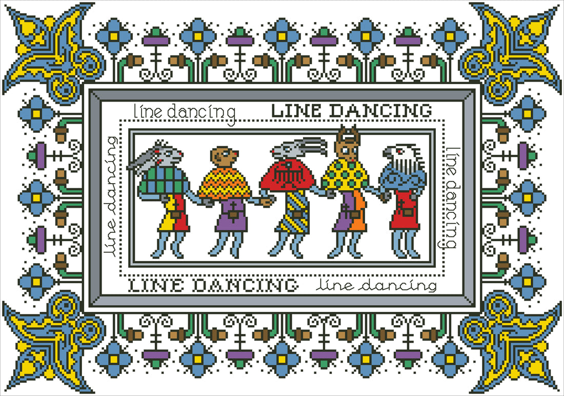 Arelate Studio Line Dancing Cross Stitch Pattern