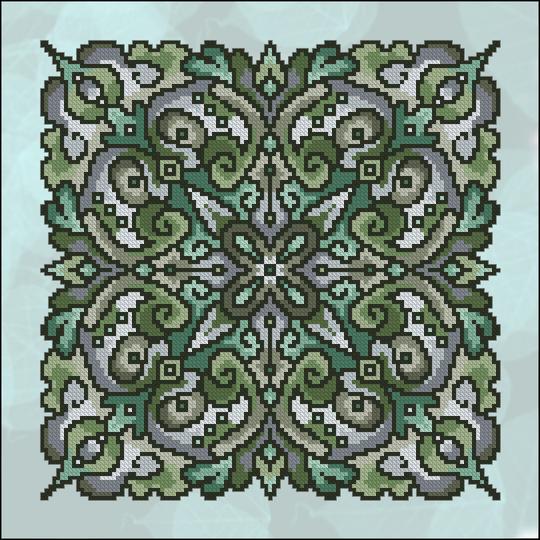 Ink Circles Caladium RYO Cross Stitch Pattern
