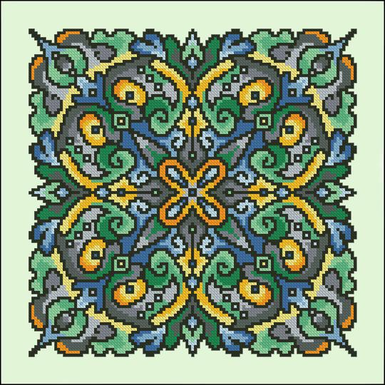 Ink Circles Caladium RYO Cross Stitch Pattern