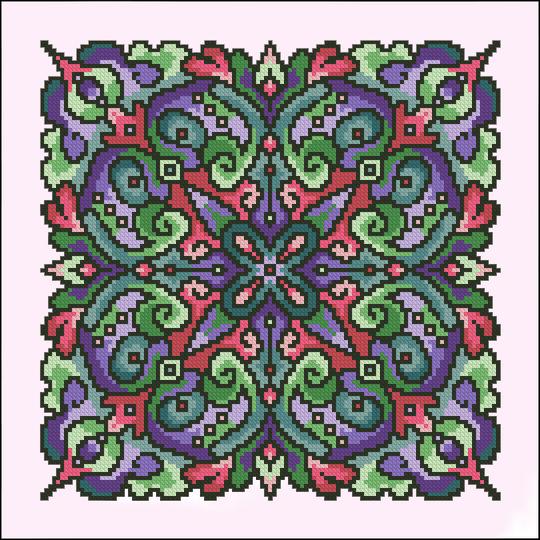 Ink Circles Caladium RYO Cross Stitch Pattern