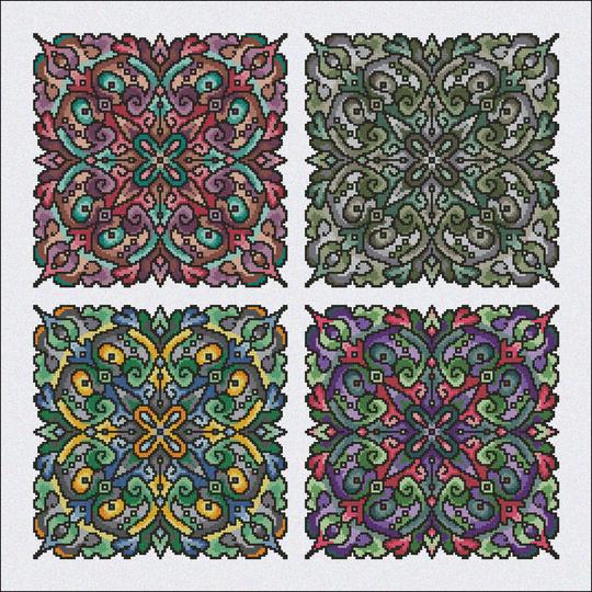 Ink Circles Caladium RYO Cross Stitch Pattern