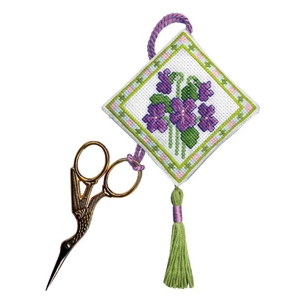 Violets Scissor Keep Cross Stitch Kit