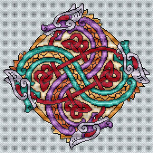Artists Alley 4 Celtic Dragons Cross Stitch Pattern