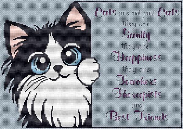 Artists Alley Cats Are Friends Cross Stitch Pattern