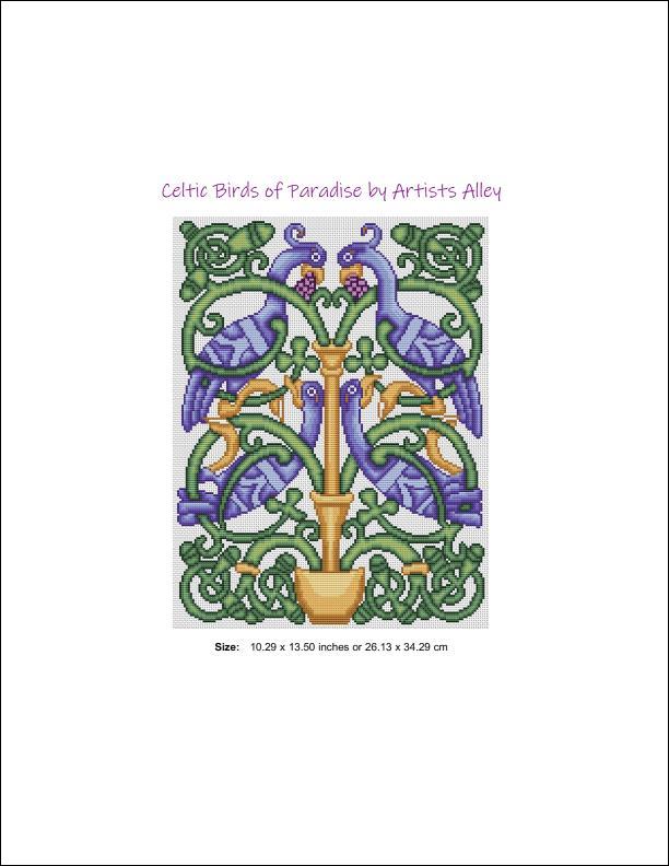 Artists Alley Celtic Birds of Paradise Cross Stitch Pattern
