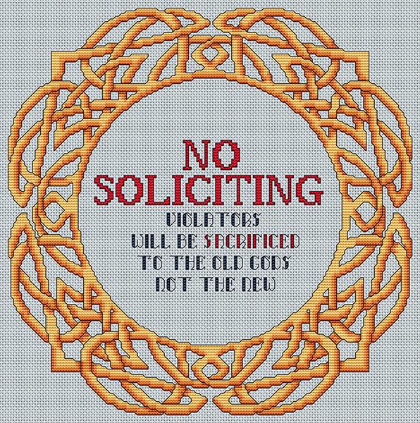 Artists Alley No Solicitors Cross Stitch Pattern