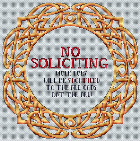 Artists Alley No Solicitors Cross Stitch Pattern
