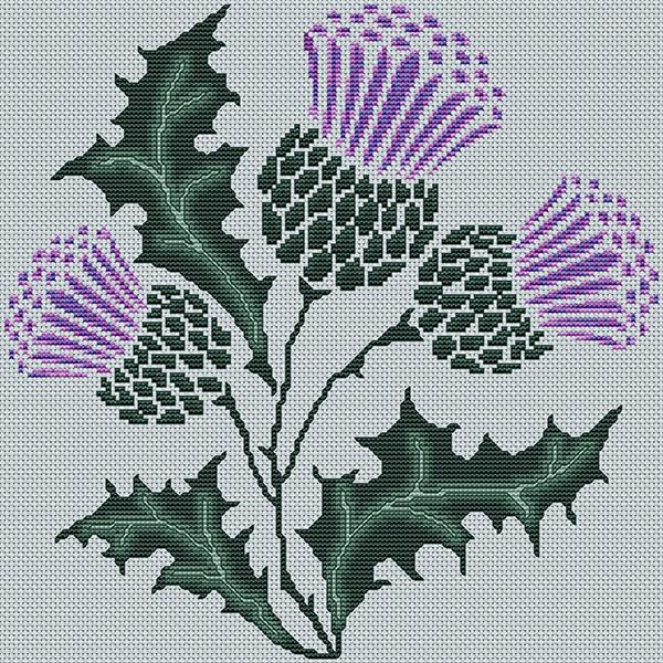 Artists Alley Scottish Thistle Cross Stitch Pattern