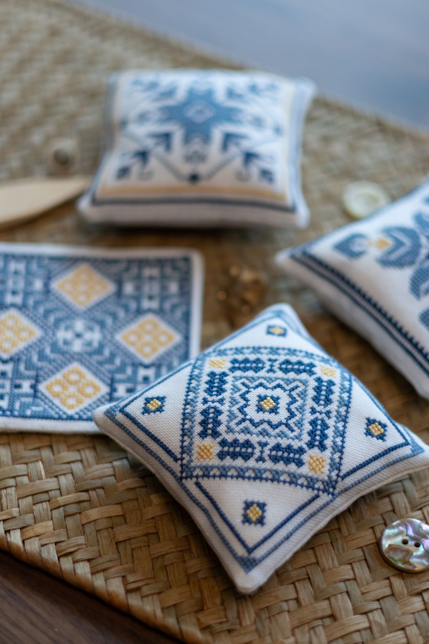 "NEW! Aegean Ornaments Blue cross stitch folk embroidery kit